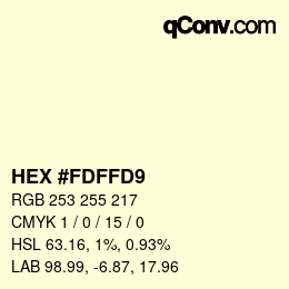 カラーコード: HEX #FDFFD9 | qconv.com