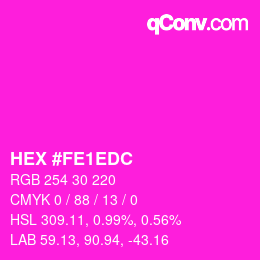 カラーコード: HEX #FE1EDC | qconv.com