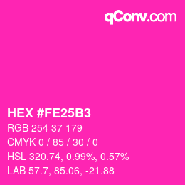 カラーコード: HEX #FE25B3 | qconv.com