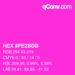 颜色代码: HEX #FE2BDB | qconv.com