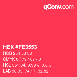 Color code: HEX #FE3553 | qconv.com