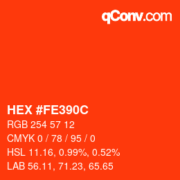 Color code: HEX #FE390C | qconv.com