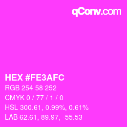 Color code: HEX #FE3AFC | qconv.com