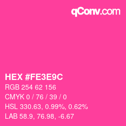 Color code: HEX #FE3E9C | qconv.com