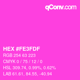 Color code: HEX #FE3FDF | qconv.com