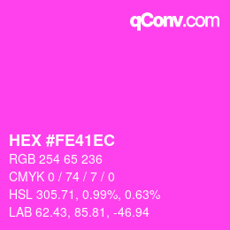 Color code: HEX #FE41EC | qconv.com