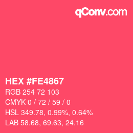 Color code: HEX #FE4867 | qconv.com