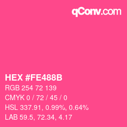 Color code: HEX #FE488B | qconv.com