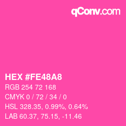 カラーコード: HEX #FE48A8 | qconv.com