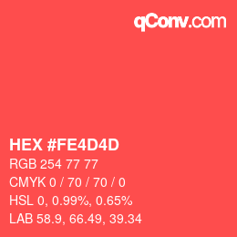 カラーコード: HEX #FE4D4D | qconv.com