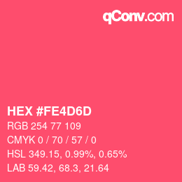 Color code: HEX #FE4D6D | qconv.com