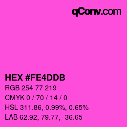 カラーコード: HEX #FE4DDB | qconv.com