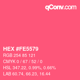 Color code: HEX #FE5579 | qconv.com