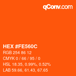 Color code: HEX #FE560C | qconv.com