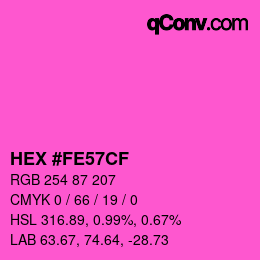 Color code: HEX #FE57CF | qconv.com