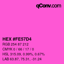Color code: HEX #FE57D4 | qconv.com