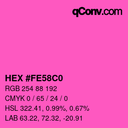 Color code: HEX #FE58C0 | qconv.com