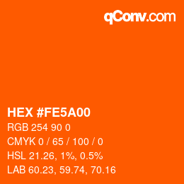 Color code: HEX #FE5A00 | qconv.com
