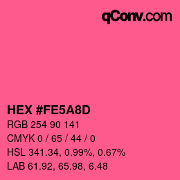 Color code: HEX #FE5A8D | qconv.com