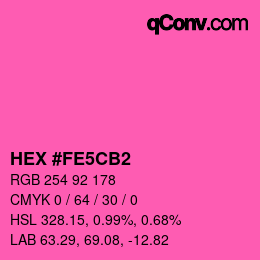 カラーコード: HEX #FE5CB2 | qconv.com