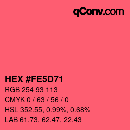 Color code: HEX #FE5D71 | qconv.com