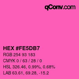 カラーコード: HEX #FE5DB7 | qconv.com
