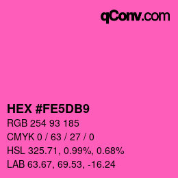 カラーコード: HEX #FE5DB9 | qconv.com