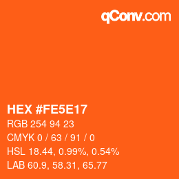 Color code: HEX #FE5E17 | qconv.com