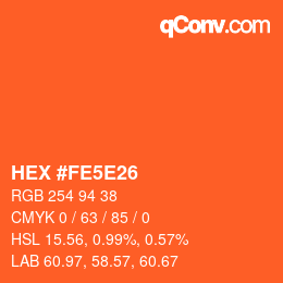 Color code: HEX #FE5E26 | qconv.com