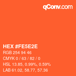 Farbcode: HEX #FE5E2E | qconv.com