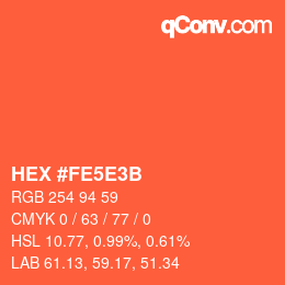 Farbcode: HEX #FE5E3B | qconv.com