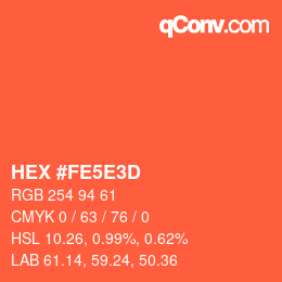 カラーコード: HEX #FE5E3D | qconv.com