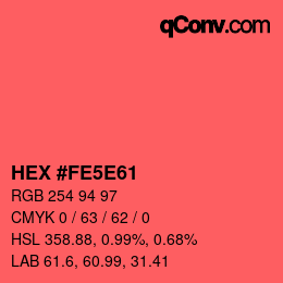 Color code: HEX #FE5E61 | qconv.com