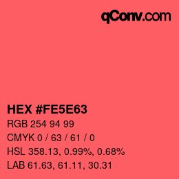 Color code: HEX #FE5E63 | qconv.com