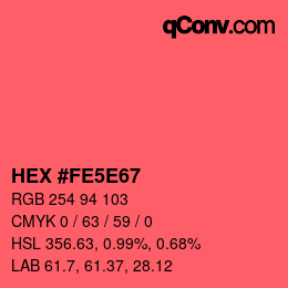 Farbcode: HEX #FE5E67 | qconv.com