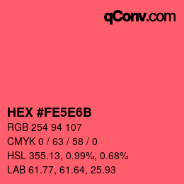 Code couleur: HEX #FE5E6B | qconv.com