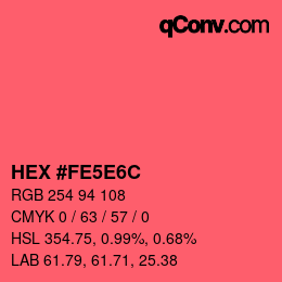 Color code: HEX #FE5E6C | qconv.com