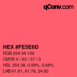 Color code: HEX #FE5E6D | qconv.com