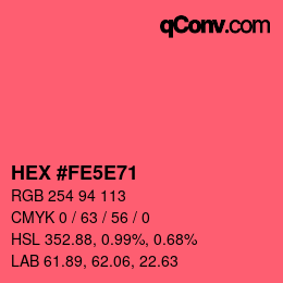 Color code: HEX #FE5E71 | qconv.com