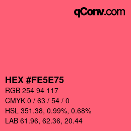 Color code: HEX #FE5E75 | qconv.com