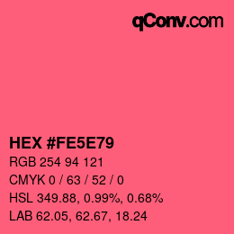 Color code: HEX #FE5E79 | qconv.com