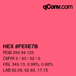 Código de color: HEX #FE5E7B | qconv.com