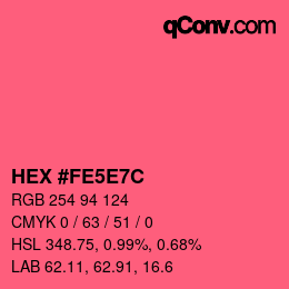 Color code: HEX #FE5E7C | qconv.com
