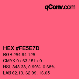 Color code: HEX #FE5E7D | qconv.com