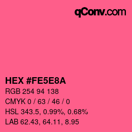 Color code: HEX #FE5E8A | qconv.com