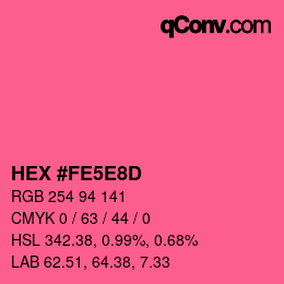 Color code: HEX #FE5E8D | qconv.com