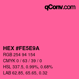 Color code: HEX #FE5E9A | qconv.com