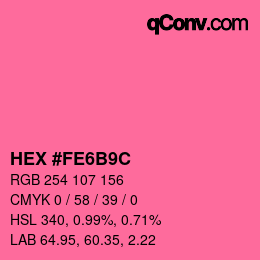 Color code: HEX #FE6B9C | qconv.com