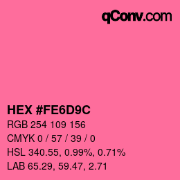 Color code: HEX #FE6D9C | qconv.com