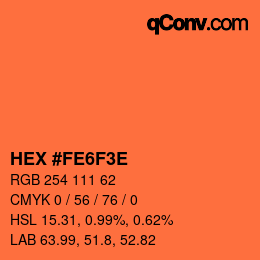 Color code: HEX #FE6F3E | qconv.com